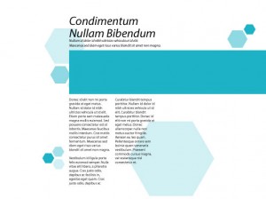 White template with black Latin text, teal hexagons, and a teal rectangle.